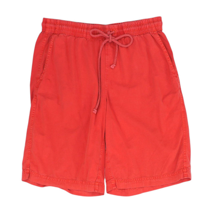 Red Solid Knit Shorts