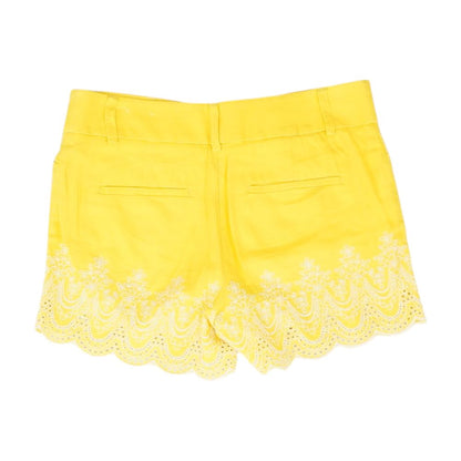 Yellow Embroidery Detail Shorts