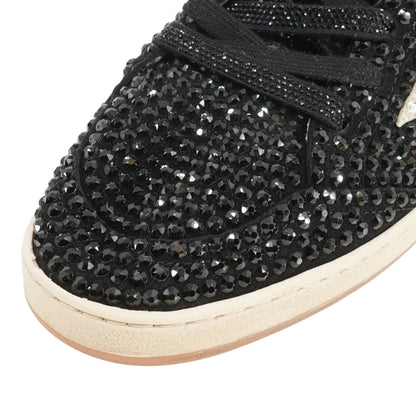Ball Star in Black Suede with White Star and Swarovski Crystals