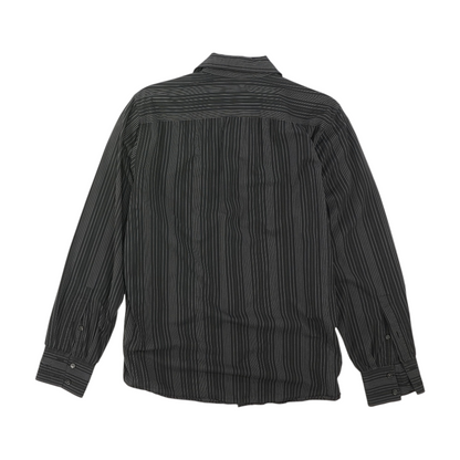 Black Striped Long Sleeve Button Down