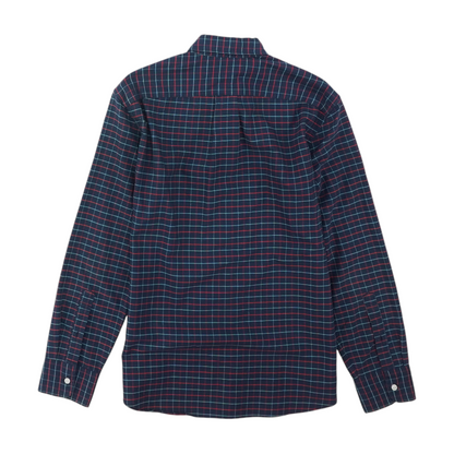 Navy Plaid Long Sleeve Button Down