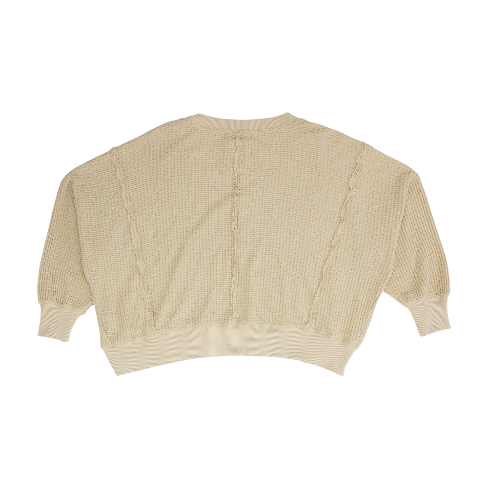 Beige Solid Sweatshirt Pullover