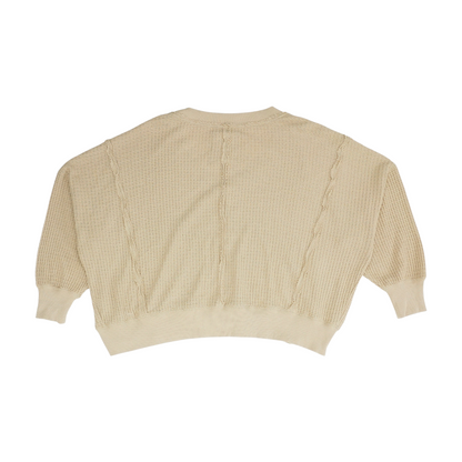 Beige Solid Sweatshirt Pullover