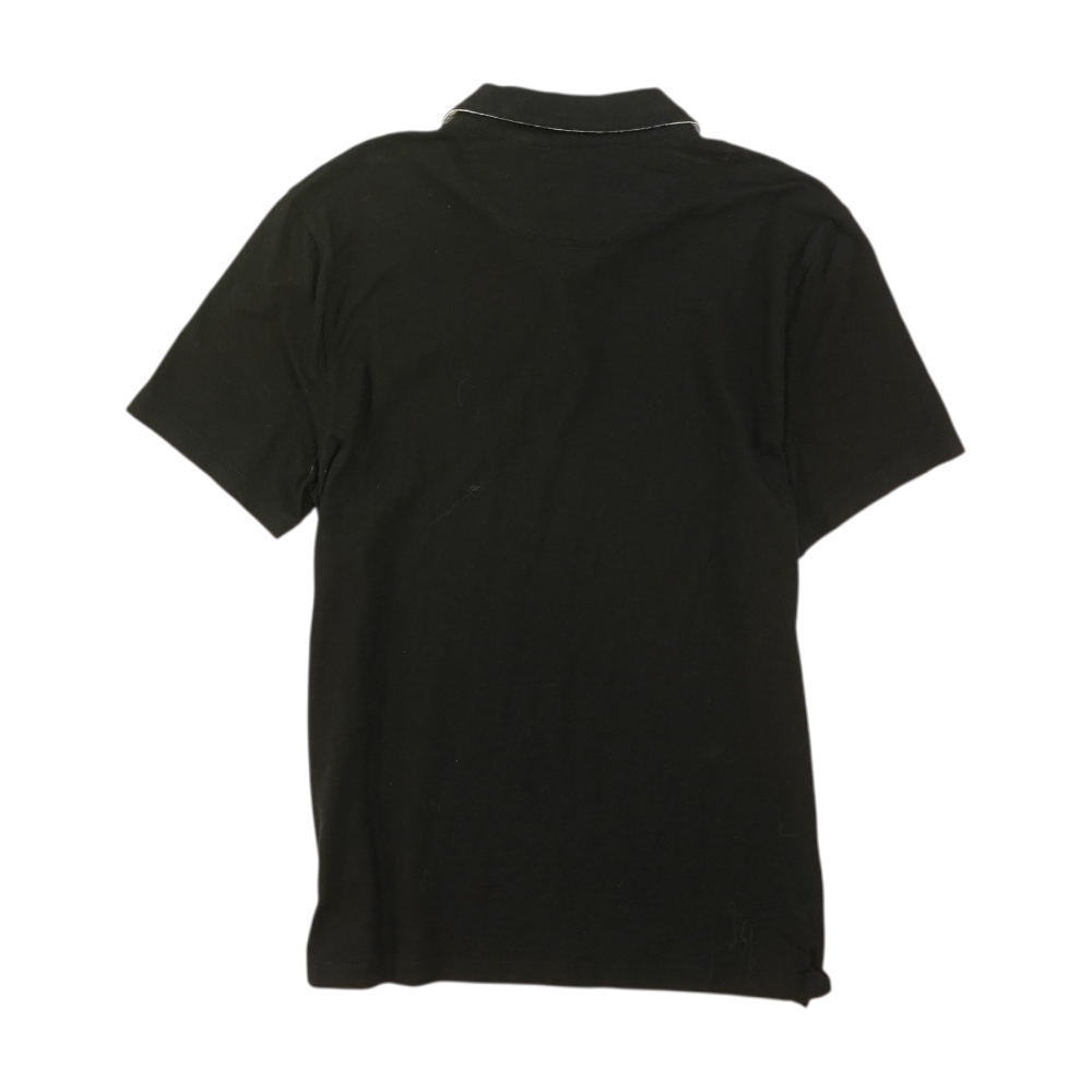 Black Solid Short Sleeve Polo