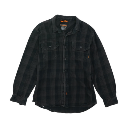 Black Plaid Flannel Button Down