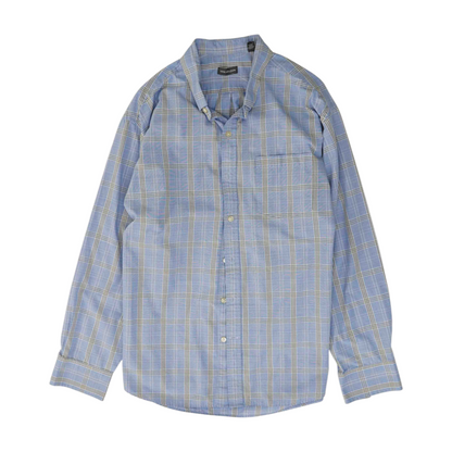 Blue Plaid Long Sleeve Button Down