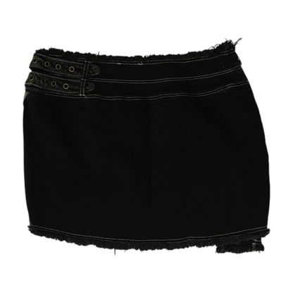 Black Tie-Dye Mini Skirt