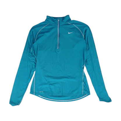 Teal Solid 1/4 Zip Pullover