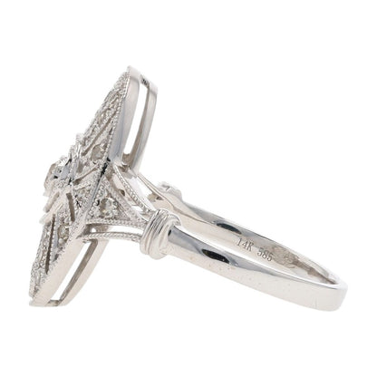 1/3 Ct 14K White Gold Diamond Modern Deco Style Engagement Ring