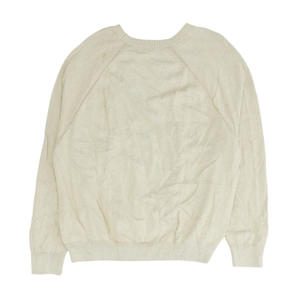 Beige Solid Pullover Sweater