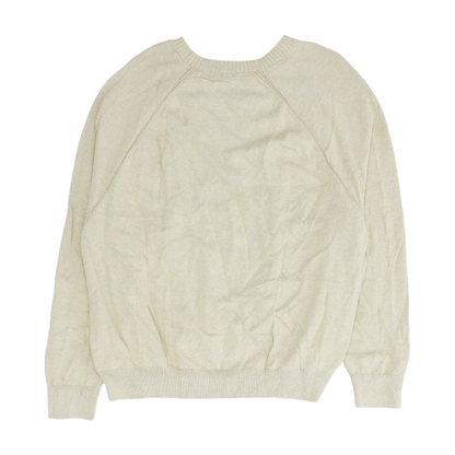 Beige Solid Pullover Sweater