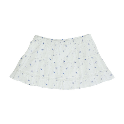 White Floral Mini Skirt