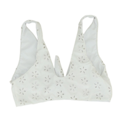 White Floral Swim Top
