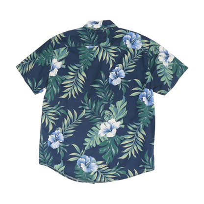 Navy Floral Short Sleeve Button Down