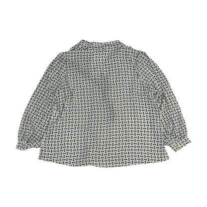 White Plus Size Geometric Button Down