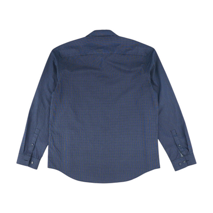 Black Abstract Long Sleeve Button Down