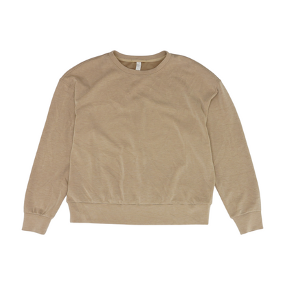 Tan Solid Sweatshirt Pullover