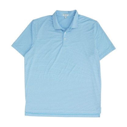 Blue Striped Short Sleeve Polo