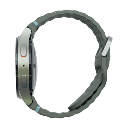 40mm Galaxy Watch7 Silver Smartwatch Green Band Small