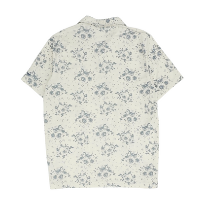 Ivory Floral Short Sleeve Polo