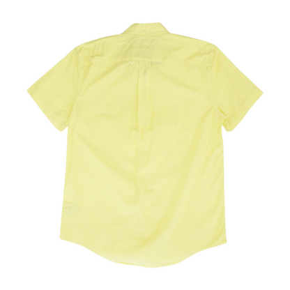 Yellow Solid Short Sleeve Button Down