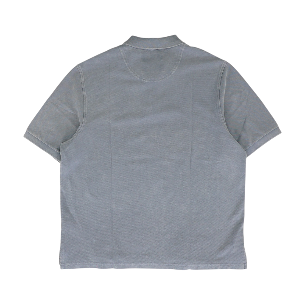 Blue Solid Short Sleeve Polo