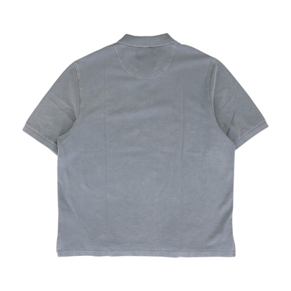 Blue Solid Short Sleeve Polo