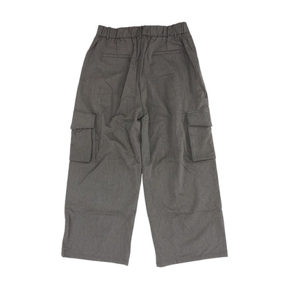Gray Solid Cargo Pants