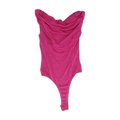 Magenta Solid Bodysuit Knit Top