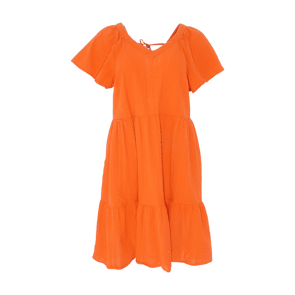 Orange Striped Midi Dress