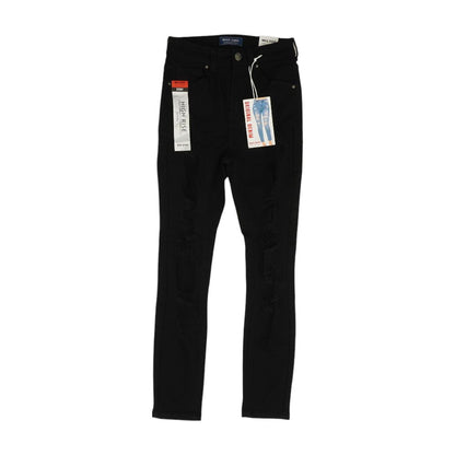 Blue Solid High Rise Skinny Leg Jeans