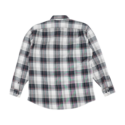 Gray Plaid Flannel Button Down