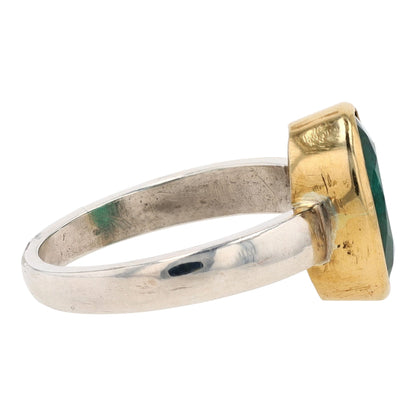 Sterling Silver Green Stone Fashion Ring