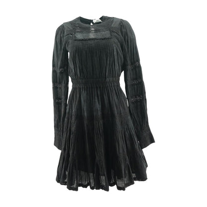 Black Solid Midi Dress