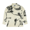 Beige Graphic Long Sleeve Button Down