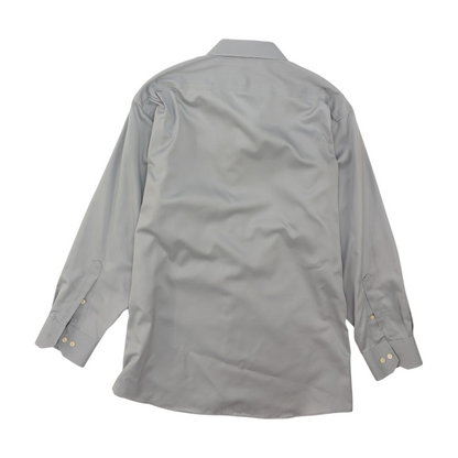 Gray Herringbone Long Sleeve Button Down