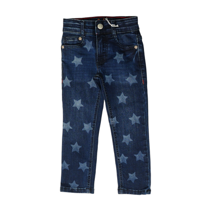 Navy Print Jeans
