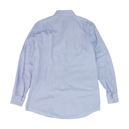 Blue Polka Dot Long Sleeve Button Down