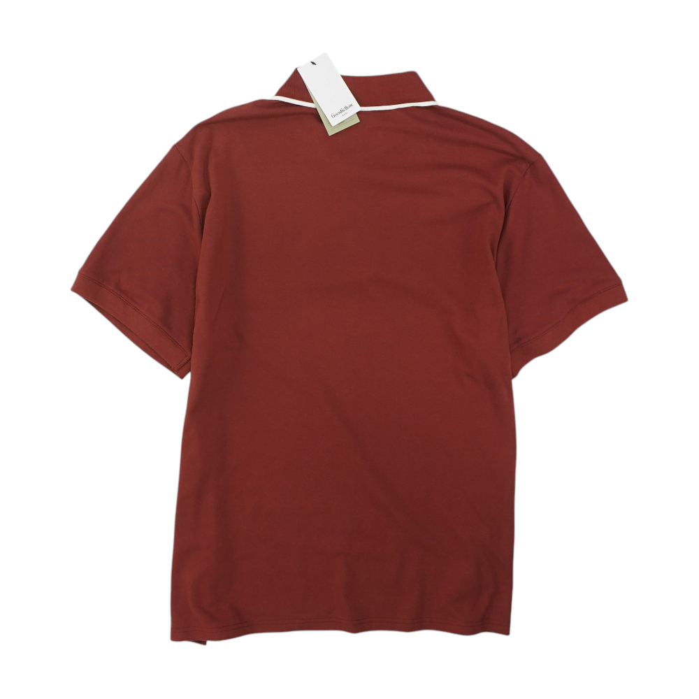 Brown Solid Short Sleeve Polo