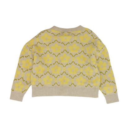 Yellow Floral Cardigan Sweater