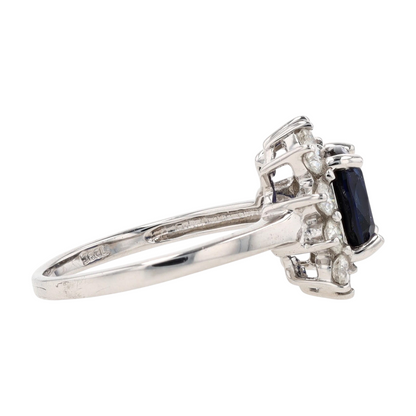 Sterling Silver Synthetic Sapphire Fashion Ring