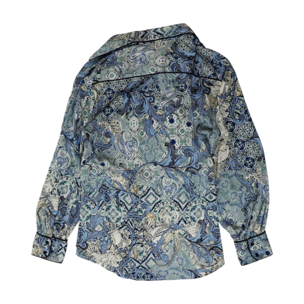 Blue Abstract Button Down