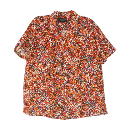 Red Floral Short Sleeve Button Down