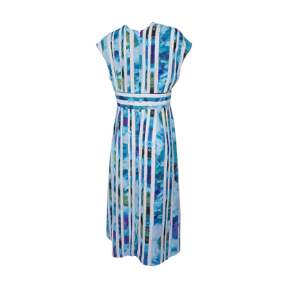 Blue Striped Midi Dress