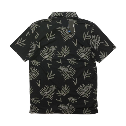 Black Tropical Short Sleeve Polo