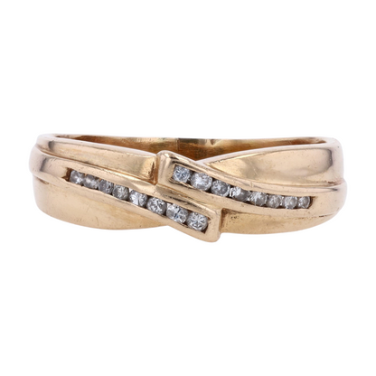 14K Yellow Gold Diamond Band Ring