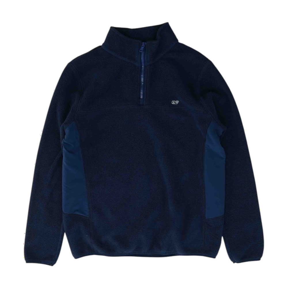 Navy Solid Fleece Pullover