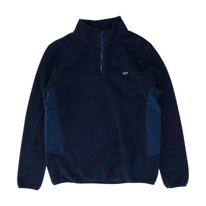 Navy Solid Fleece Pullover