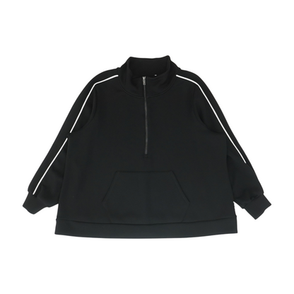Black Plus Solid 1/4 Zip Pullover
