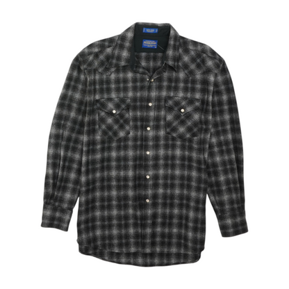Gray Plaid Flannel Button Down